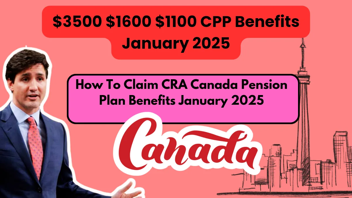 $3500 $1600 $1100 CPP Benefits January 2025