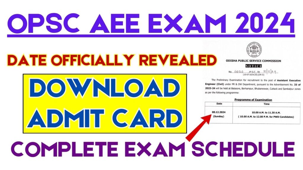 OPSC AEE Admit Card 2024