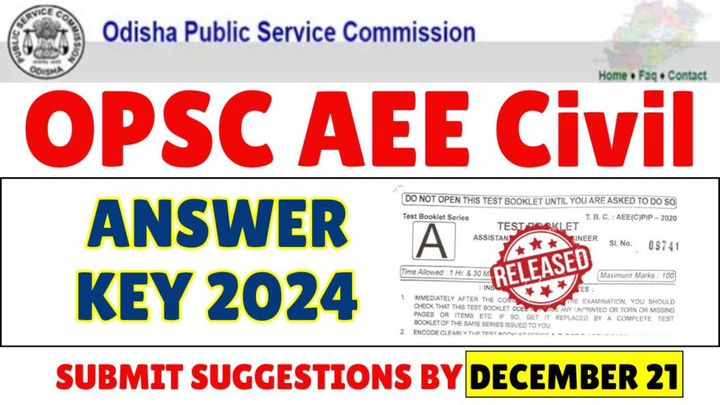 OPSC AEE Answer Key 2024