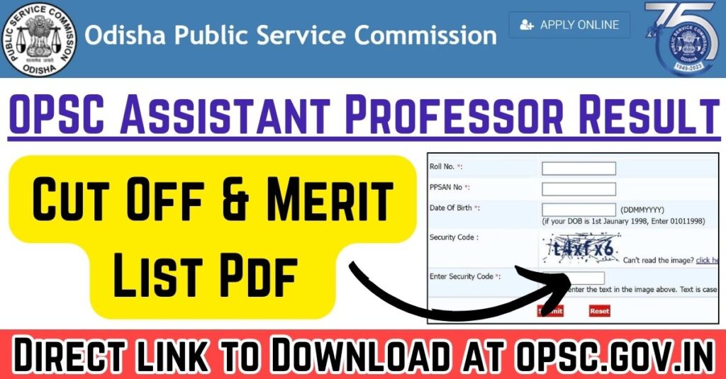 OPSC Assistant Professor Result 