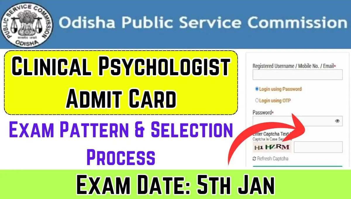 OPSC Clinical Psychologist Admit Card