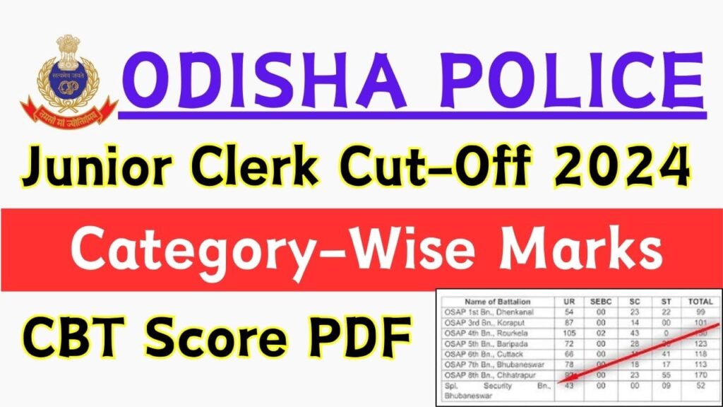 Odisha Police Junior Clerk Cut-Off 2024