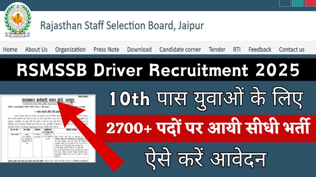 RSMSSB Driver Recruitment 2025