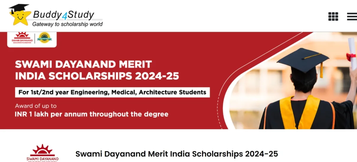 Swami Dayanand Merit India Scholarship 