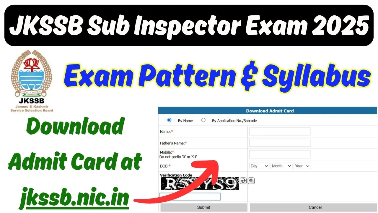 JKSSB Sub Inspector Exam 2025