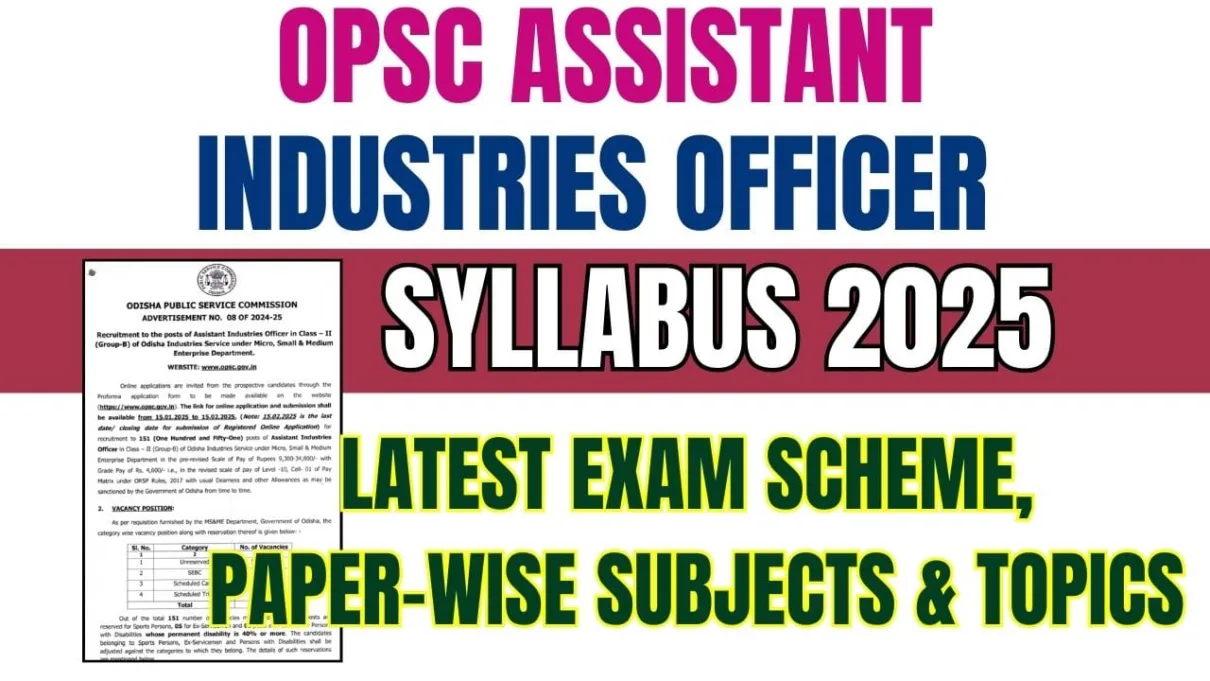 OPSC Assistant Industries Officer Syllabus 2025