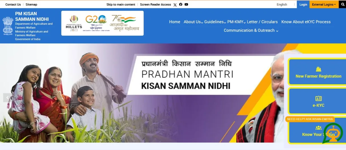 PM Kisan Yojana Website  