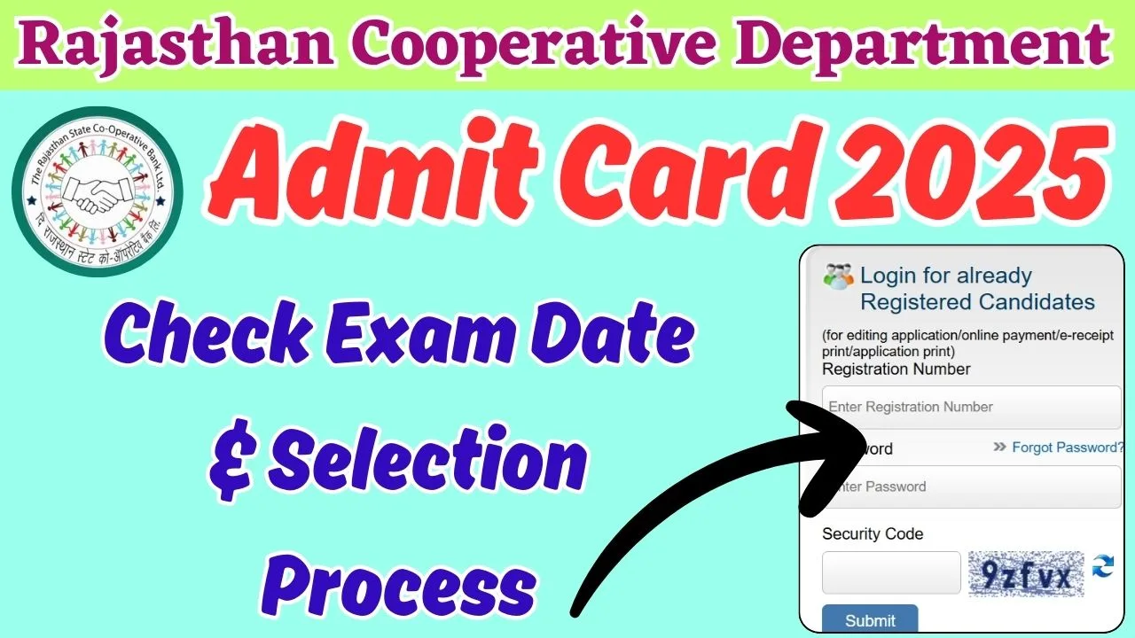 Rajasthan Cooperative Department Admit Card 2025