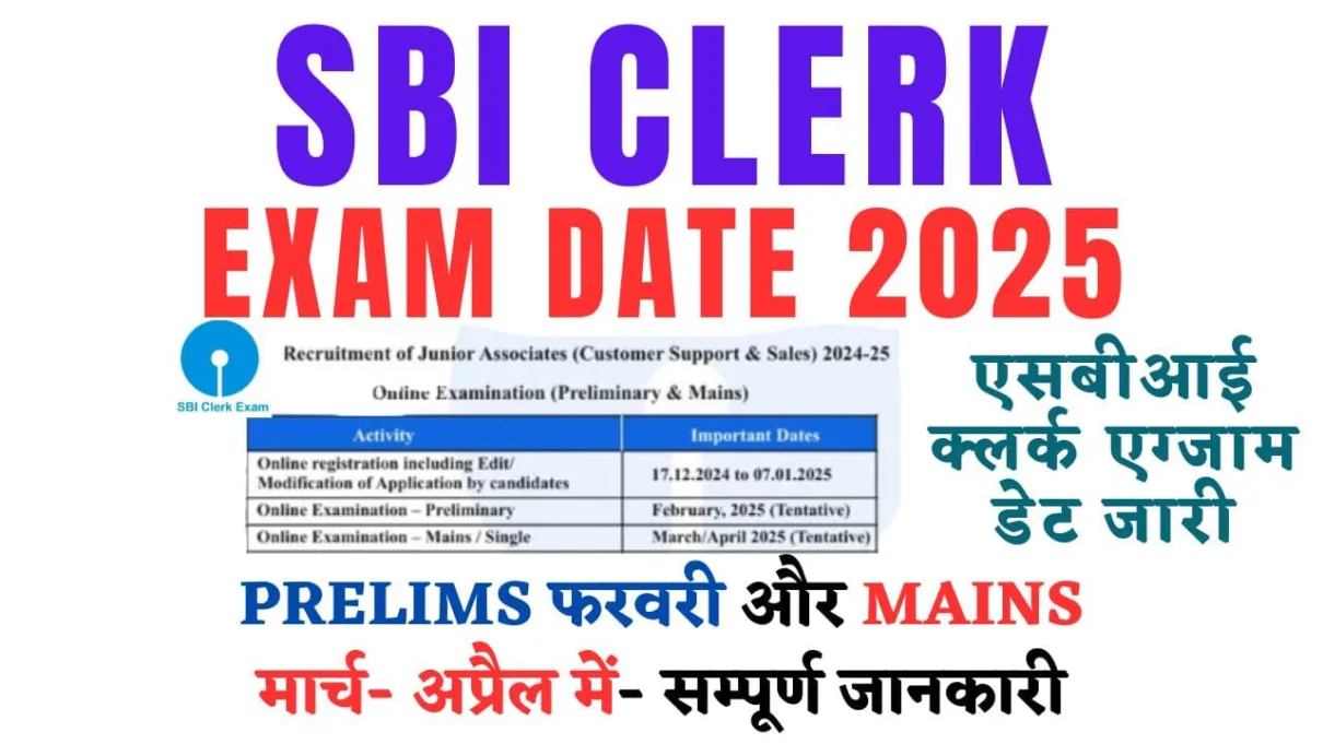 SBI Clerk Exam Date 2025