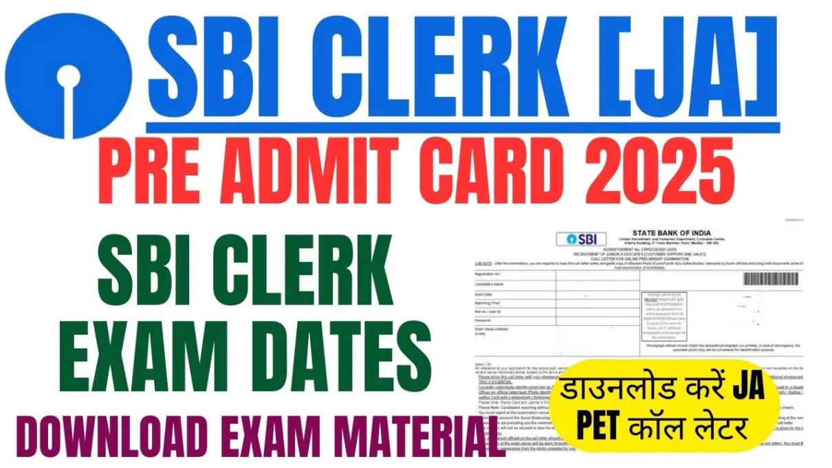 SBI Clerk Pre Admit Card 2025