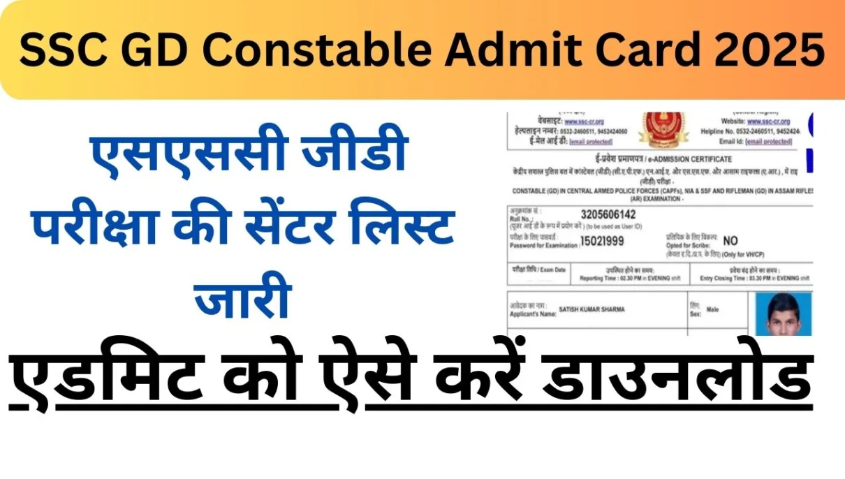 SSC GD Constable Admit Card 2025