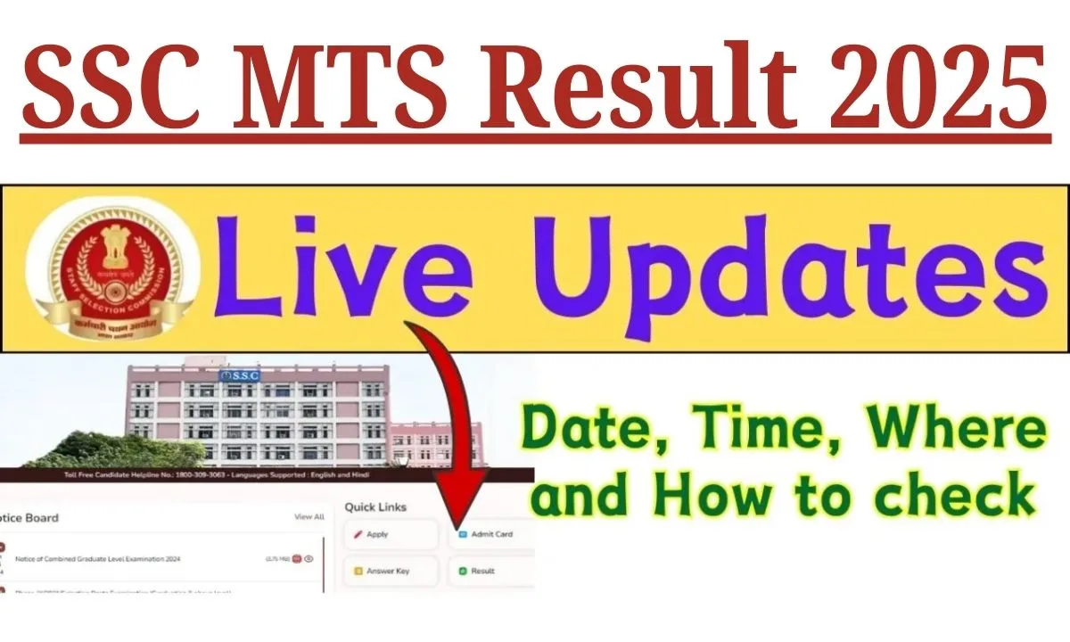 SSC MTS Result 2025 Live Updates