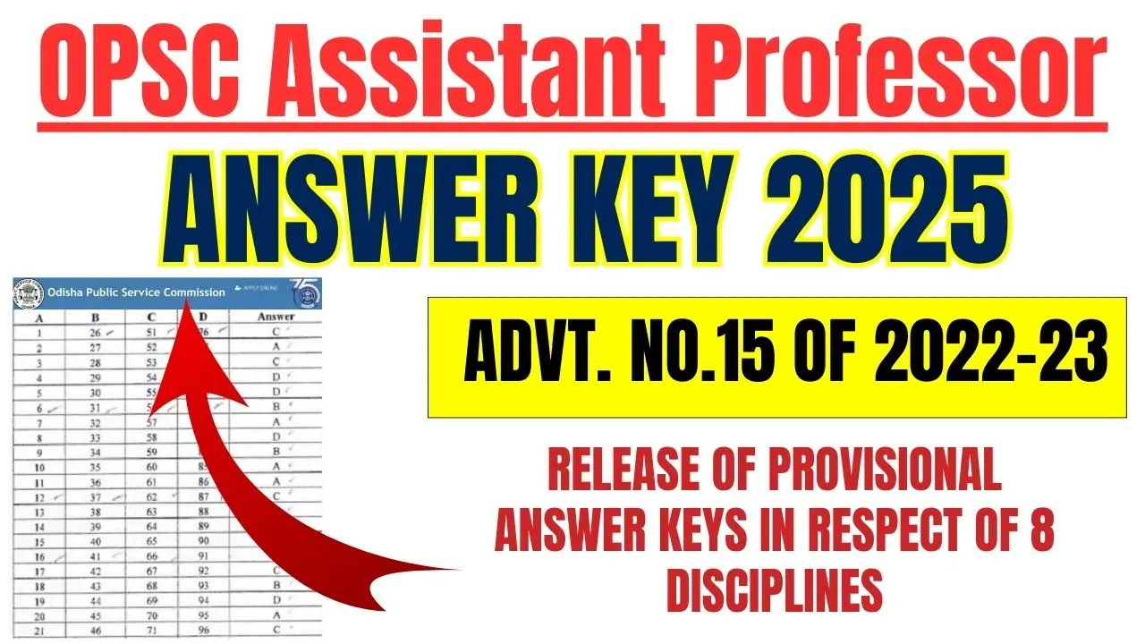 OPSC Assistant Professor Answer Key 2025